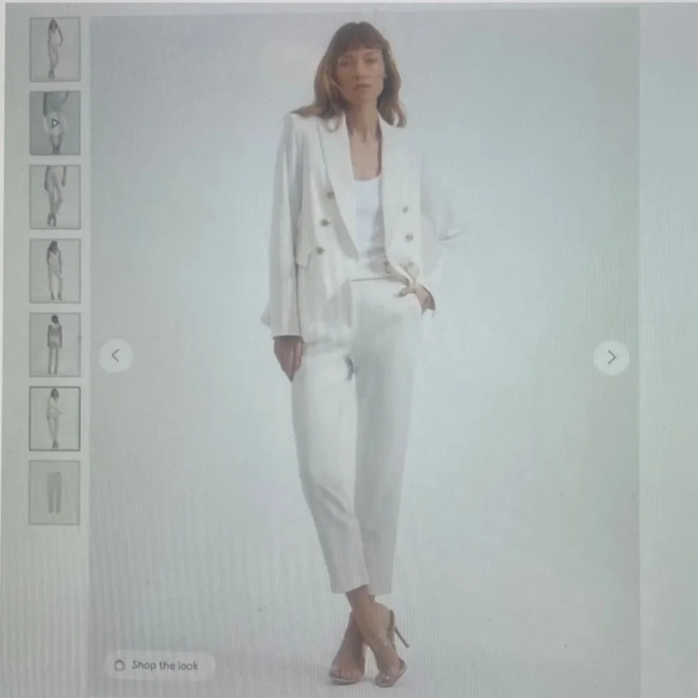 NWOT Veronica Beard Off-White/Gold Renzo Pants sz 4 - Picture 8 of 9